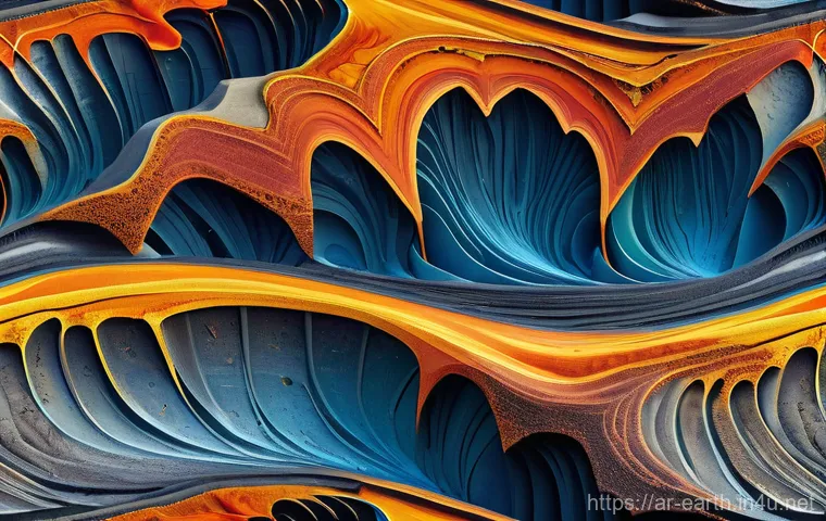 지구과학과 우주 기상 - **Earth's Hidden Pulse: A Geological Symphony**
    A highly detailed, realistic cross-section view ...
