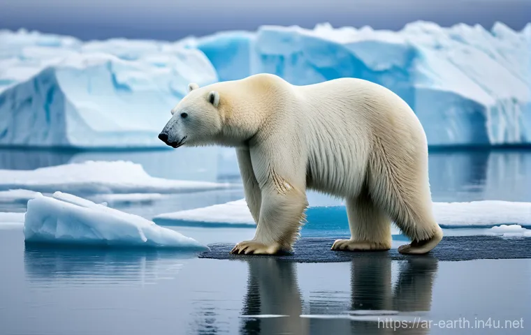 지구과학과 북극 연구 - **Prompt 1: A Solitary Polar Bear on Melting Ice**
    A highly detailed, realistic image of a majes...